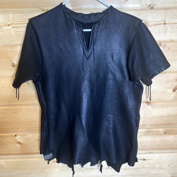 Men's Leather Custom Made Upcycled Rocker Band Outfit - Picture 8 of 15